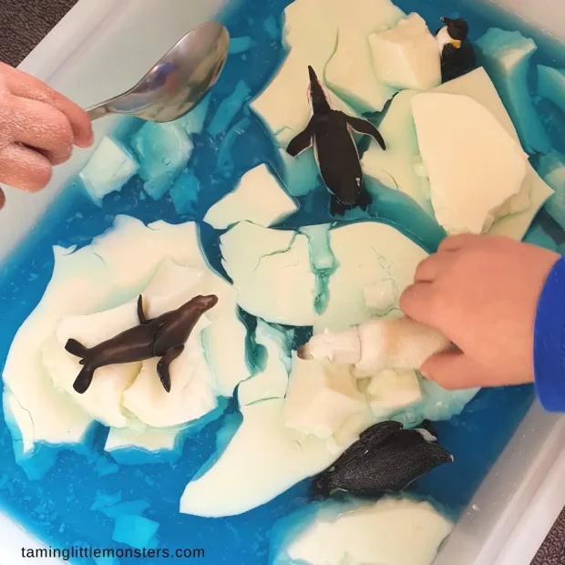 winter sensory bins