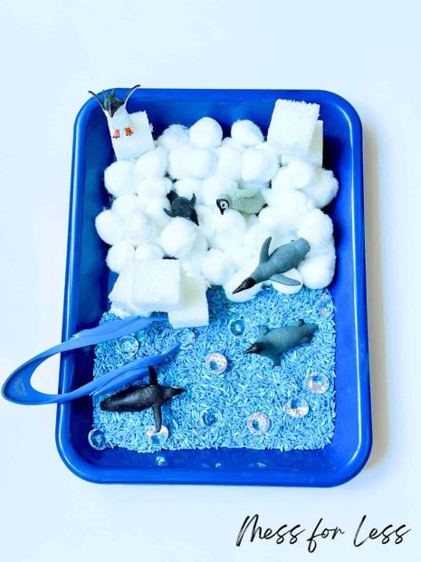 winter sensory bins