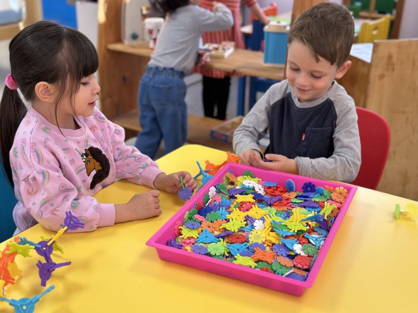 kids playing at preschool